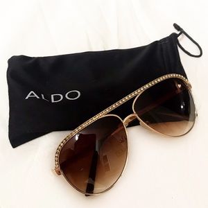 Aldo Rhinestone Aviator Sunglasses